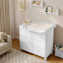 WOLTU Changing table top, changing table top 80x10.5x78.5 cm, 46.5-50 cm deep, MDF, white
