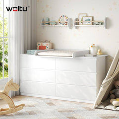 WOLTU Changing table attachment, changing table attachment, with protective edge, MDF, 160x10x80 cm, white