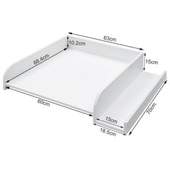 WOLTU Table à Langer, avec Dispositifs de Sécurité Latéraux, 80x16,5x70 cm, Blanc