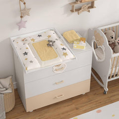 WOLTU Plan à Langer Universel, pour Commode, avec Parois Latérales, 70x10x75 cm, Blanc