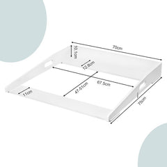 WOLTU Plan à Langer Universel, pour Commode, avec Parois Latérales, 70x10x75 cm, Blanc