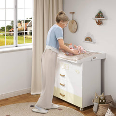 WOLTU Plan à Langer Universel, pour Commode, avec Parois Latérales, 70x10x75 cm, Blanc