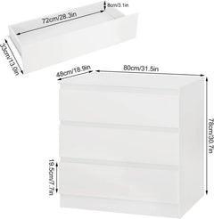 WOLTU Table à Langer, Commode avec 3 Tiroirs, avec Protecteur Anti-basculement