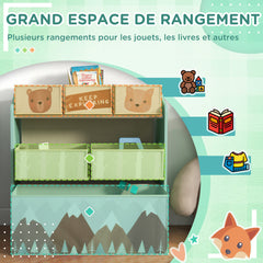 Meuble de rangement enfant avec 6 boîtes amovibles en tissu non tissé Organisateur de jouets, étagère 63L x 30l x 66H cm