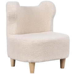 Fauteuil enfants canapé pour enfants avec dossier en forme ours, tissu en polaire teddy, 47 x 43 x 53 cm, beige
