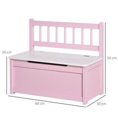 Coffre à jouet enfant banc de rangement enfant couvercle rabattable et charnières de sécurité 60 x 30 x 50 cm rose