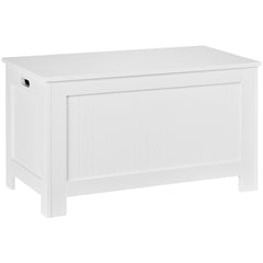 Coffre de Rangement avec Charnières de Sécurité, Boîte de Rangement en Bois, Coffre à Jouets avec Couvercle