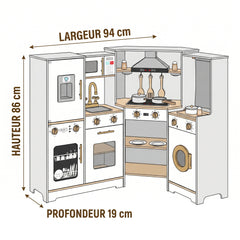 Dimensions cuisine XXL : 94 × 86 × 19 cm