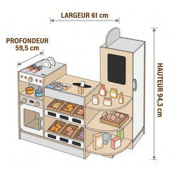 Dimensions boutique : 61 × 59,5 × 94,3 cm