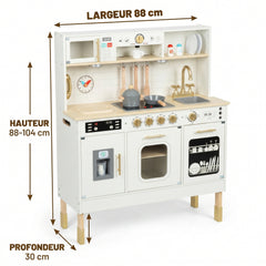 Dimensions cuisine XXL LED : 88 × 30 × 88-104 cm