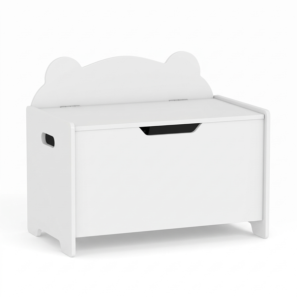Coffre à jouets enfant – Forme d'ours, blanc – fond blanc