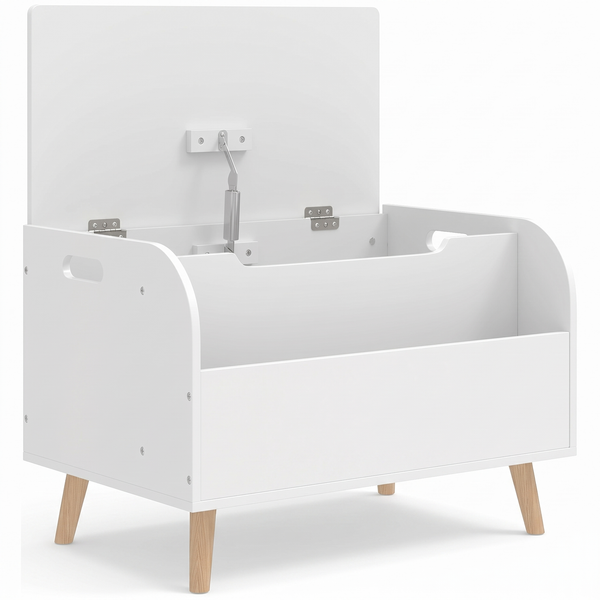 Coffre à jouets enfant – Compartiment ouvert, blanc – fond blanc