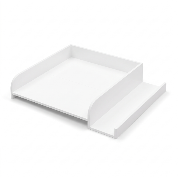Plan à langer bébé – Protections latérales, 80 cm – fond blanc