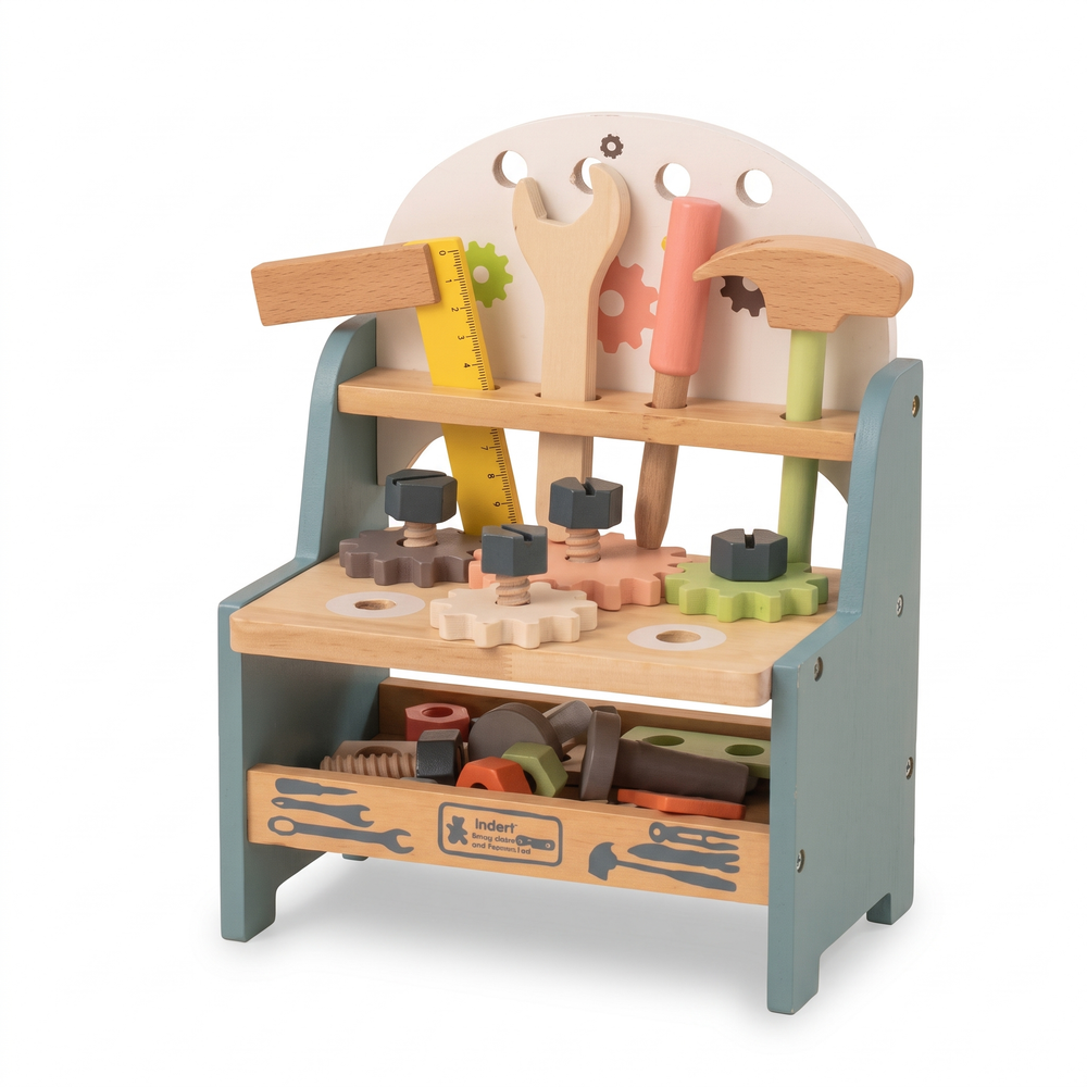 Mini établi enfant en bois – fond blanc