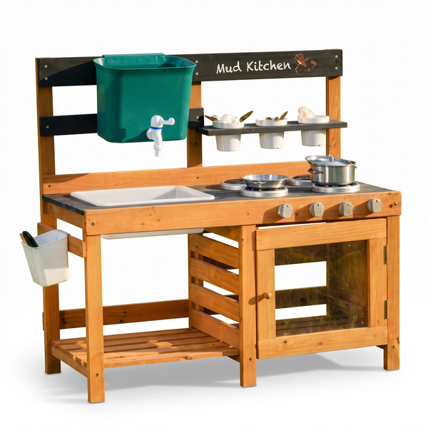 Cuisine d'extérieur enfant en bois – Point d'eau – fond blanc