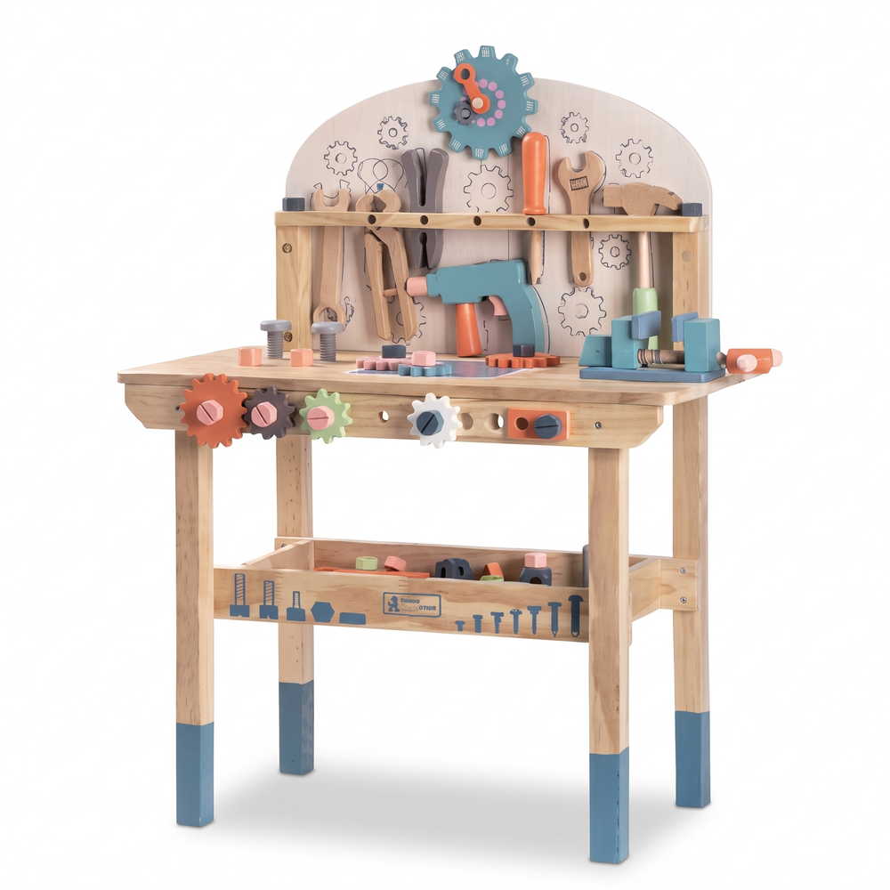 Établi enfant en bois – Outils inclus – fond blanc