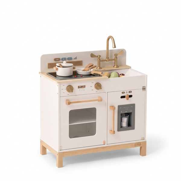 Cuisine enfant en bois – Collection blanc – fond blanc