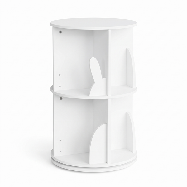 Bibliothèque pivotante enfant – 360°, blanc – fond blanc
