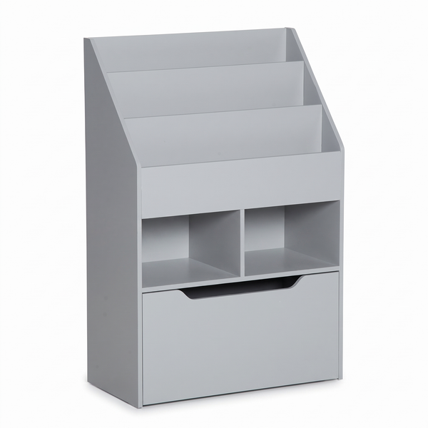 Meuble Bibliothèque enfant – mini placard et grand tiroir – fond blanc