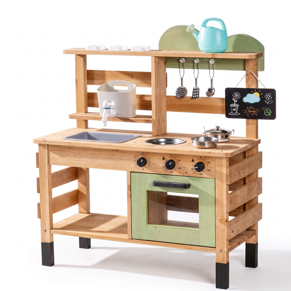 Cuisine d'extérieur enfant en bois – Four – fond blanc