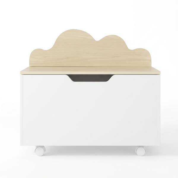 Coffre à jouets enfant sur roulettes – Blanc