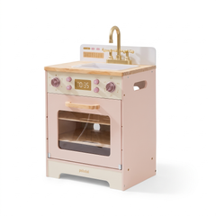 Lave-vaisselle enfant en bois – Collection rose – fond blanc