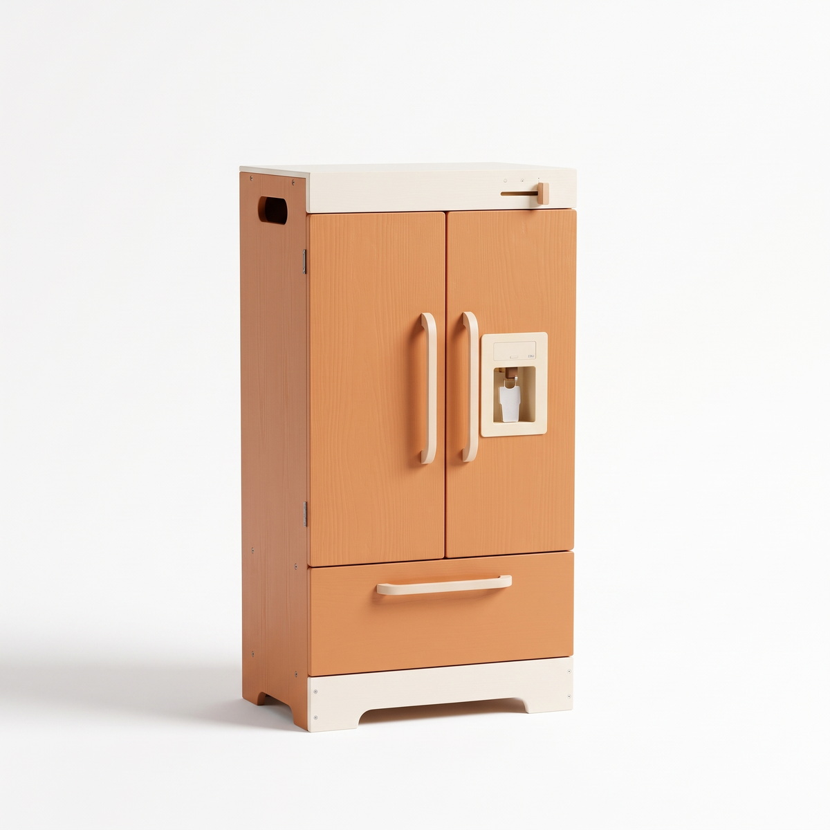 Réfrigérateur enfant en bois – Collection orange – fond blanc