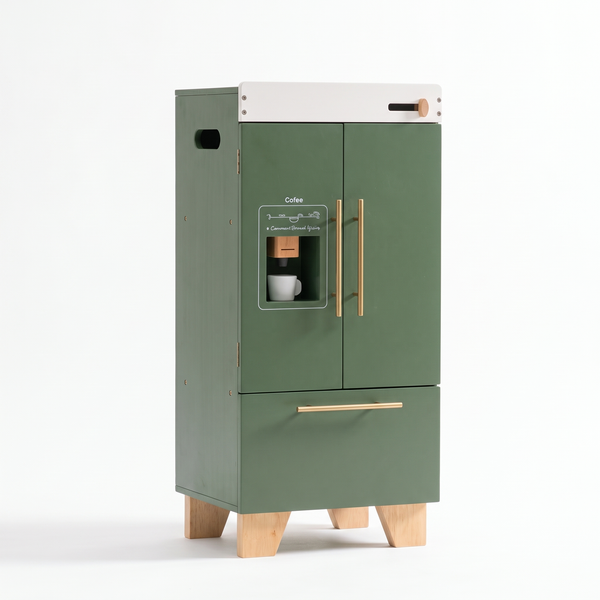 Réfrigérateur enfant en bois – Collection vert – fond blanc