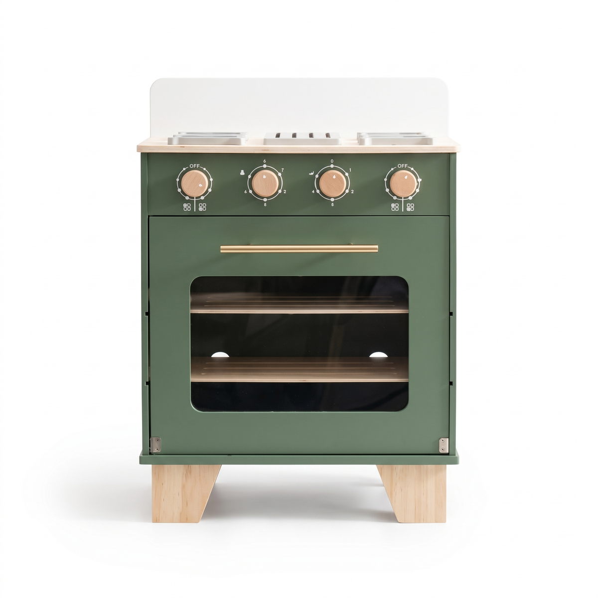 Four enfant en bois – Collection vert – fond blanc