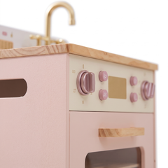 Lave-vaisselle enfant en bois – Collection rose – détail
