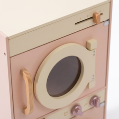 Machine à laver enfant en bois – Collection rose – détail