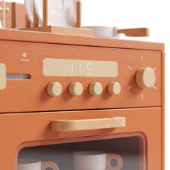 Lave-vaisselle enfant en bois – Collection orange – détail