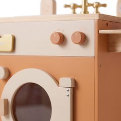 Machine à laver enfant en bois – Collection orange – détail