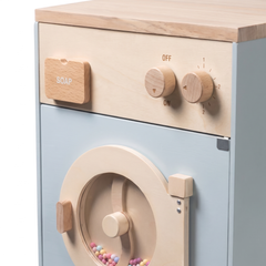 Machine à laver enfant en bois – Collection bleu – détail