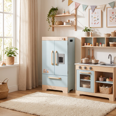 Réfrigérateur enfant en bois – Collection bleu – ambiance intérieur