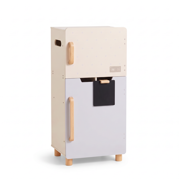 Réfrigérateur enfant en bois – Crème – fond blanc