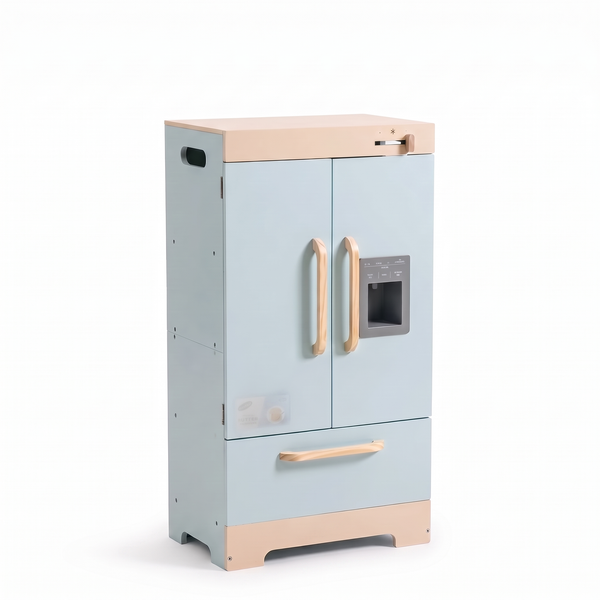 Réfrigérateur enfant en bois – Collection bleu – fond blanc