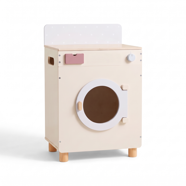Machine à laver enfant en bois – Collection blanc – fond blanc