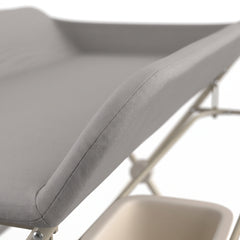 Table à langer bébé pliante – Roulettes et paniers de rangement – détail