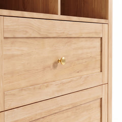 Table à langer bébé en bois – 2 tiroirs, niches et barre amovible – finition