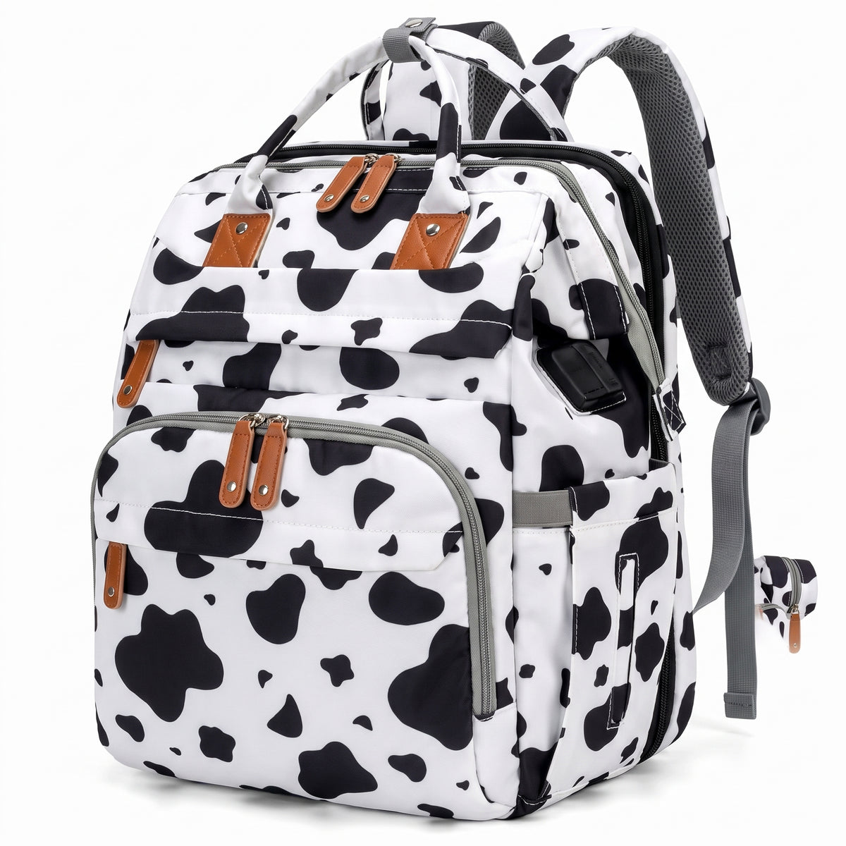 Sac à dos à langer motif vache