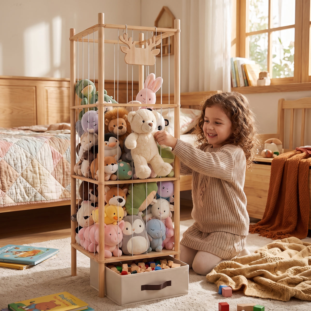 Enfant attrapant son doudou