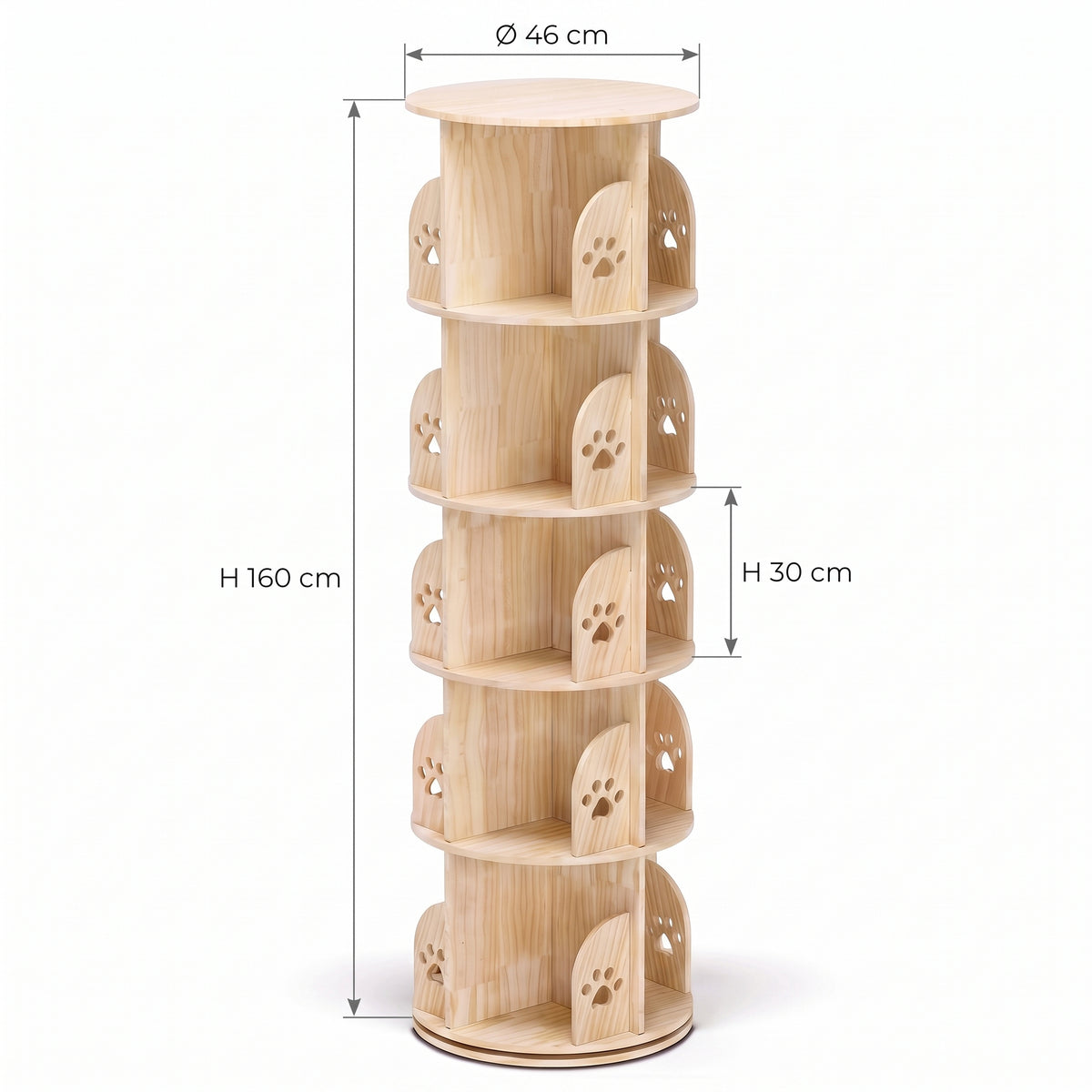 Dimensions de la bibliothèque 5 niveaux