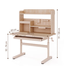 Dimensions du bureau enfant réglable