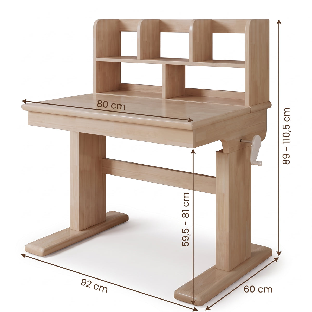 Dimensions du bureau enfant évolutif