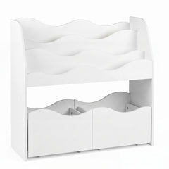 Bibliothèque Montessori enfant blanc sur fond blanc