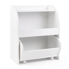 Bibliothèque Montessori enfant blanche sur fond blanc