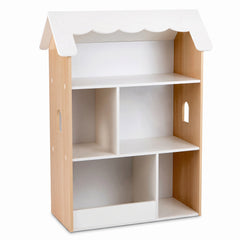 Bibliothèque cabane enfant blanche sur fond blanc