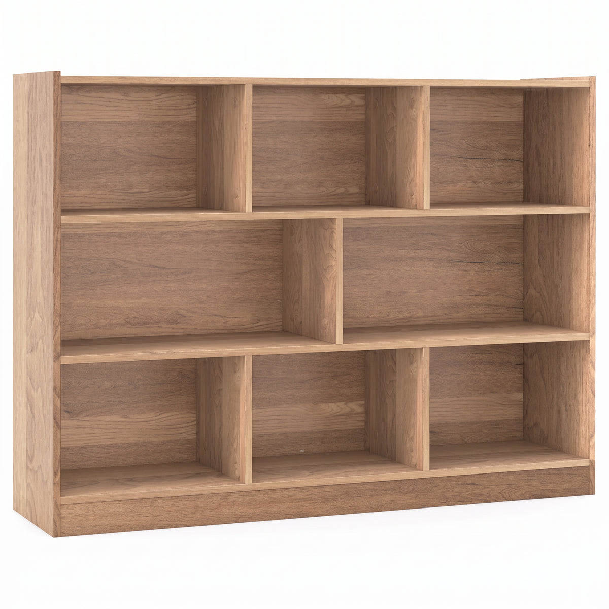 Bibliothèque enfant 8 cases naturel sur fond blanc