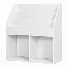 Bibliothèque enfant 3 compartiments blanche sur fond blanc